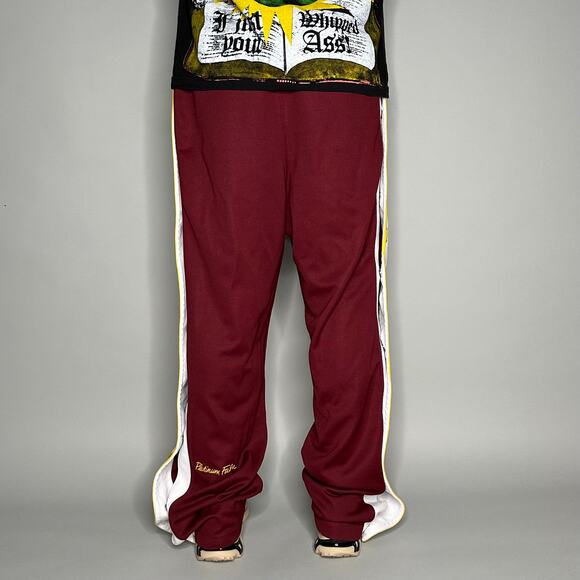 Vintage Y2K Fubu Platinum Breakaway Sweatpants Mens L Maroon Red Globe Trotters - Picture 3 of 4